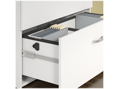 Bush Business Furniture Easy Office 2-Drawer Lateral File Cabinet, Locking, Letter/Legal, Pure White, 36" (EO109WHSU)