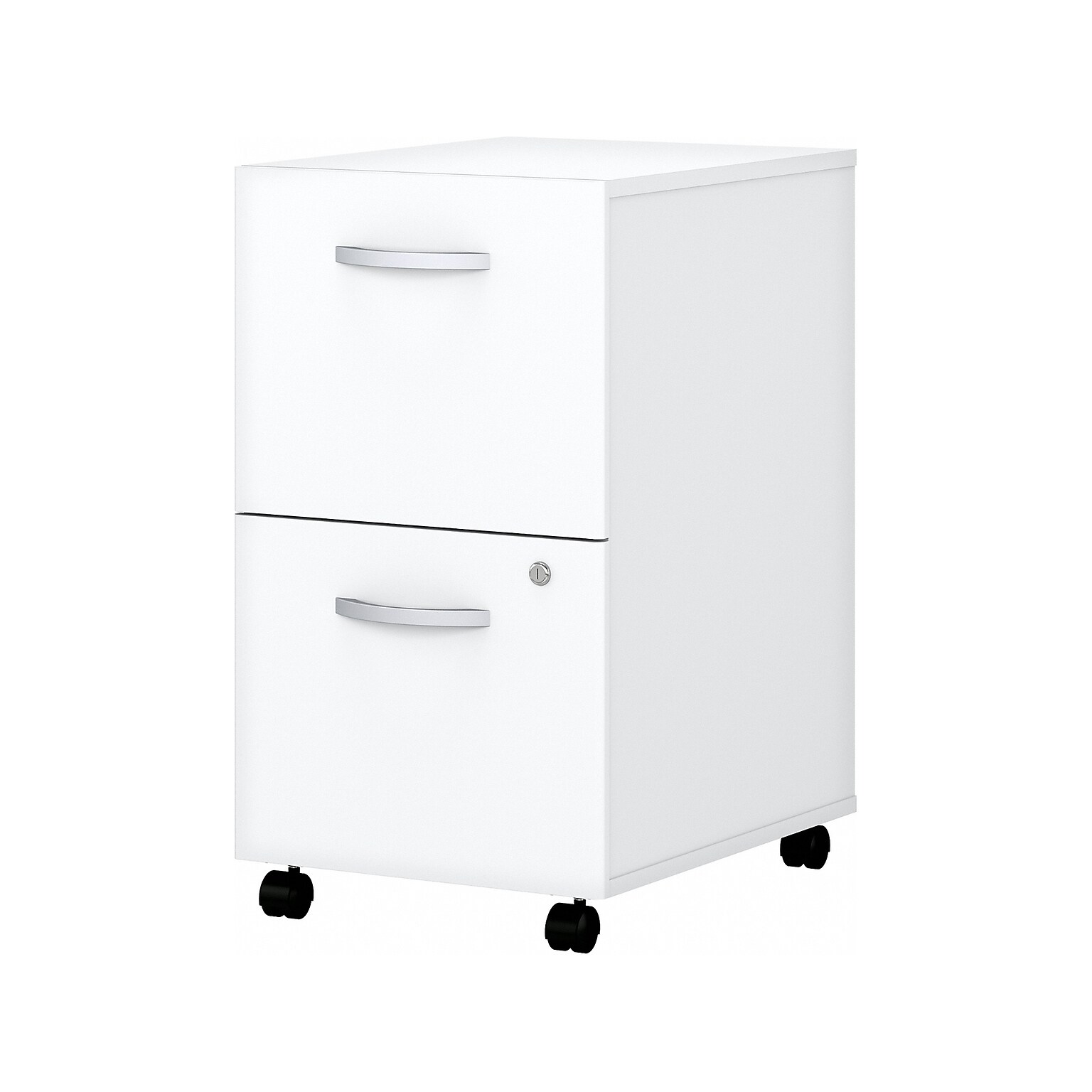 Bush Business Furniture Easy Office 2-Drawer Mobile Vertical File Cabinet, Letter/Legal Size, Lockable, Pure White (EO108WHSU)