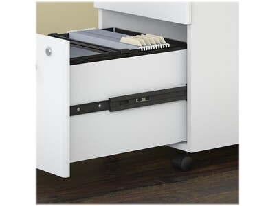 Bush Business Furniture Easy Office 2-Drawer Mobile Vertical File Cabinet, Letter/Legal Size, Lockable, Pure White (EO108WHSU)