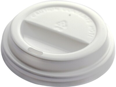 Emerald Universal Sip Through Plastic Hot Cup Lid, White, 50/Pack, 20 Packs/Box (EMR4941)