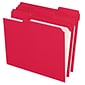 Pendaflex Reinforced Top Tab File Folders, 1/3 Cut, Letter, Red, 100/Box