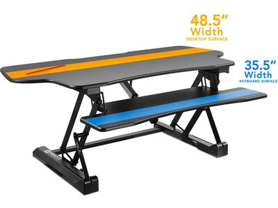Mount-It! 49W Electric Adjustable Standing Desk Converter with USB Charging Port, Black (MI-7962C)
