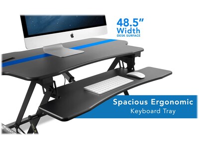 Mount-It! 49"W Electric Adjustable Standing Desk Converter with USB Charging Port, Black (MI-7962)