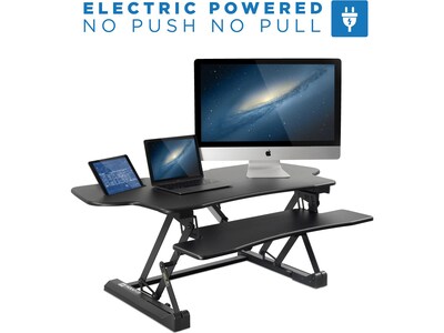 Mount-It! 49"W Electric Adjustable Standing Desk Converter with USB Charging Port, Black (MI-7962C)