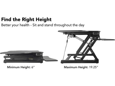 Mount-It! 49"W Electric Adjustable Standing Desk Converter with USB Charging Port, Black (MI-7962)