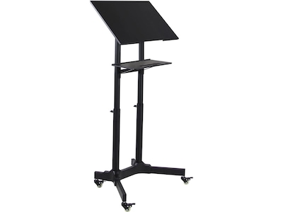 Mount-It! 24W Portable Lectern Adjustable Aluminum Standing Podium, Black (MI-7971)