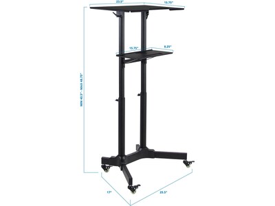 Mount-It! 24"W Portable Lectern Adjustable Aluminum Standing Podium, Black (MI-7971)