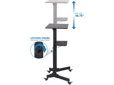 Mount-It! 24"W Portable Lectern Adjustable Aluminum Standing Podium, Black (MI-7971)