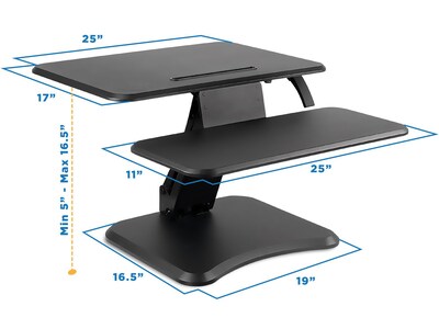 Mount-It! Adjustable Desk, Black (MI-7957)