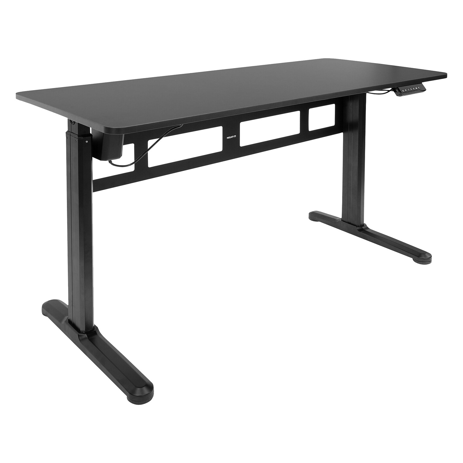 Mount-It! 55W 29 - 47H Adjustable Standing Electric Sit-Stand Desk, Black (MI-7999)