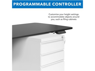 Mount-It! 55"W 29" - 47"H Adjustable Standing Electric Sit-Stand Desk, Black (MI-7999)
