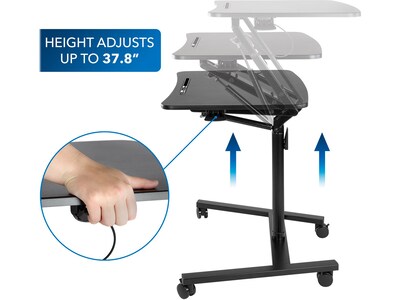 Mount-It! 28"W Manual Adjustable Standing Desk, Black (MI-7969)