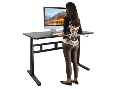 Mount-It! 55"W Manual Adjustable Standing Desk, Black (MI-7981)