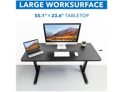 Mount-It! 55"W Manual Adjustable Standing Desk, Black (MI-7981)