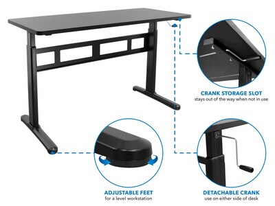 Mount-It! 55"W Manual Adjustable Standing Desk, Black (MI-7981)