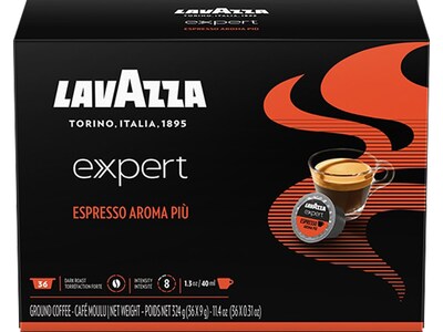 Lavazza Expert Espresso Aroma Piu Coffee, Capsule, Dark Roast, 36/Box (1953001270)