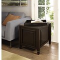 Simpli Home Connaught End Side Table with Tray in Dark Chestnut Brown (3AXCCON-03)