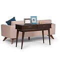 Simpli Home Draper Mid Century Console Sofa Table in Medium Auburn Brown (3AXCDRP-03)