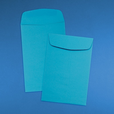 JAM Paper 6 x 9 Open End Catalog Colored Envelopes, Blue Recycled, 50/Pack (88087i)