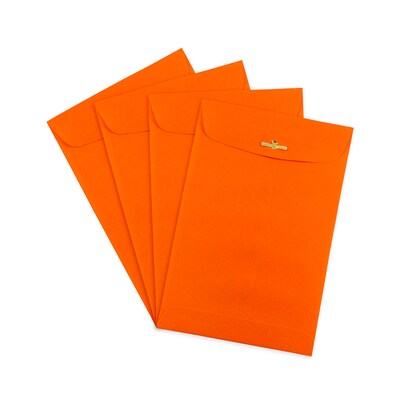 JAM Paper® 6 x 9 Open End Catalog Colored Envelopes with Clasp Closure, Orange Recycled, 25/Pack (V0128127F)