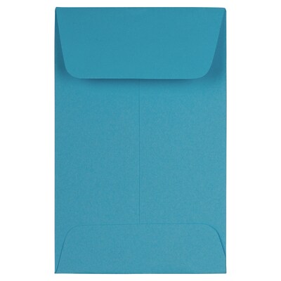 JAM Paper® #1 Coin Business Colored Envelopes, 2.25 x 3.5, Blue Recycled, 100/Pack (352727818F)