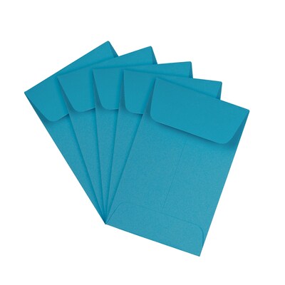 JAM Paper® #1 Coin Business Colored Envelopes, 2.25 x 3.5, Blue Recycled, 100/Pack (352727818F)