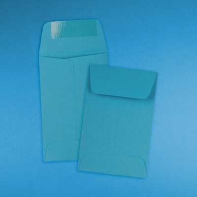 JAM Paper® #1 Coin Business Colored Envelopes, 2.25 x 3.5, Blue Recycled, 100/Pack (352727818F)