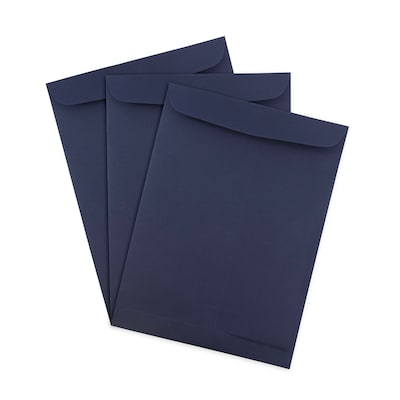 JAM Paper 9" x 12" Open End Catalog Envelopes, Navy Blue, 10/Pack (51287431C)
