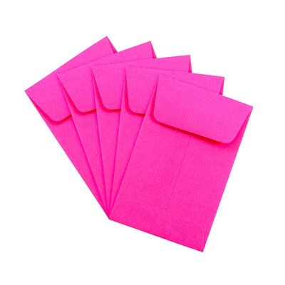 JAM Paper® #1 Coin Business Colored Envelopes, 2.25 x 3.5, Ultra Fuchsia Pink, 100/Pack (352927832F)