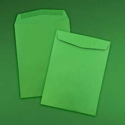 JAM Paper 10" x 13" Open End Catalog Colored Envelopes, Green Recycled, 10/Pack (V0128190B)