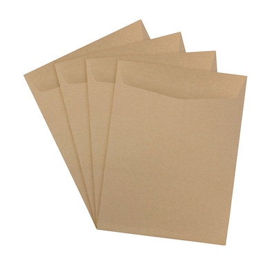 JAM Paper 9" x 12" Kraft Open End Catalog Envelopes, Brown Kraft Paper Bag, 10/Pack (38288)