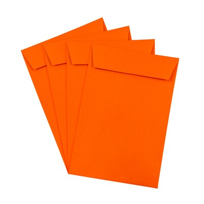 JAM Paper 6" x 9" Open End Catalog Colored Envelopes, Orange Recycled, 10/Pack (88129B)