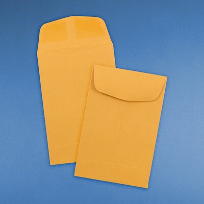 JAM Paper® #4 Coin Business Envelopes, 3 x 4 1/2, Brown Kraft Manila, Bulk 1000/Carton (356731206H)