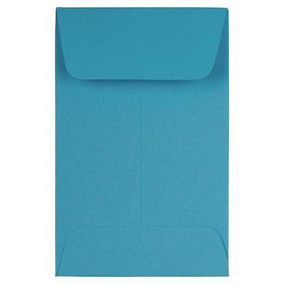 JAM Paper #1 Coin Business Colored Envelopes, 2.25 x 3.5, Blue Recycled, 50/Pack (352727818I)