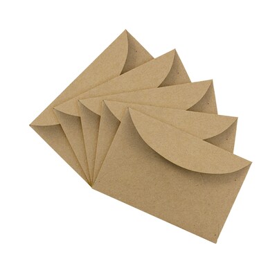 JAM Paper 3Drug Kraft Mini Recycled Envelopes, 2.3125 x 3.625, Brown Kraft Paper Bag, 50/Pack (5207691i)