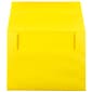 JAM Paper A2 Colored Invitation Envelopes, 4.375 x 5.75, Yellow Recycled, 25/Pack (15839)