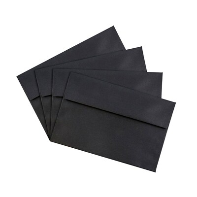 JAM PAPER Gummed A7 Square Invitation Envelopes, 5 1/4" x 7 1/4", Black, 25/Pack (95125I)