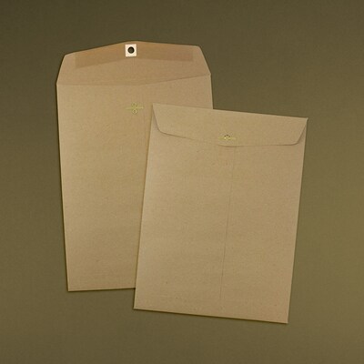 JAM Paper 9 x 12 Open End Catalog Envelopes with Clasp Closure, Brown Kraft Paper Bag, 100/Pack (563120849B)