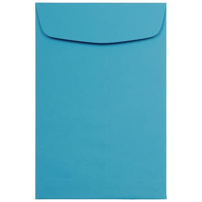 JAM Paper 6 x 9 Open End Catalog Colored Envelopes, Blue Recycled, 100/Pack (88087)