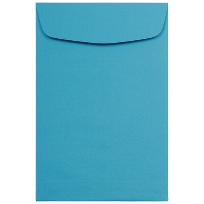 JAM Paper 6 x 9 Open End Catalog Colored Envelopes, Blue Recycled, 100/Pack (88087)