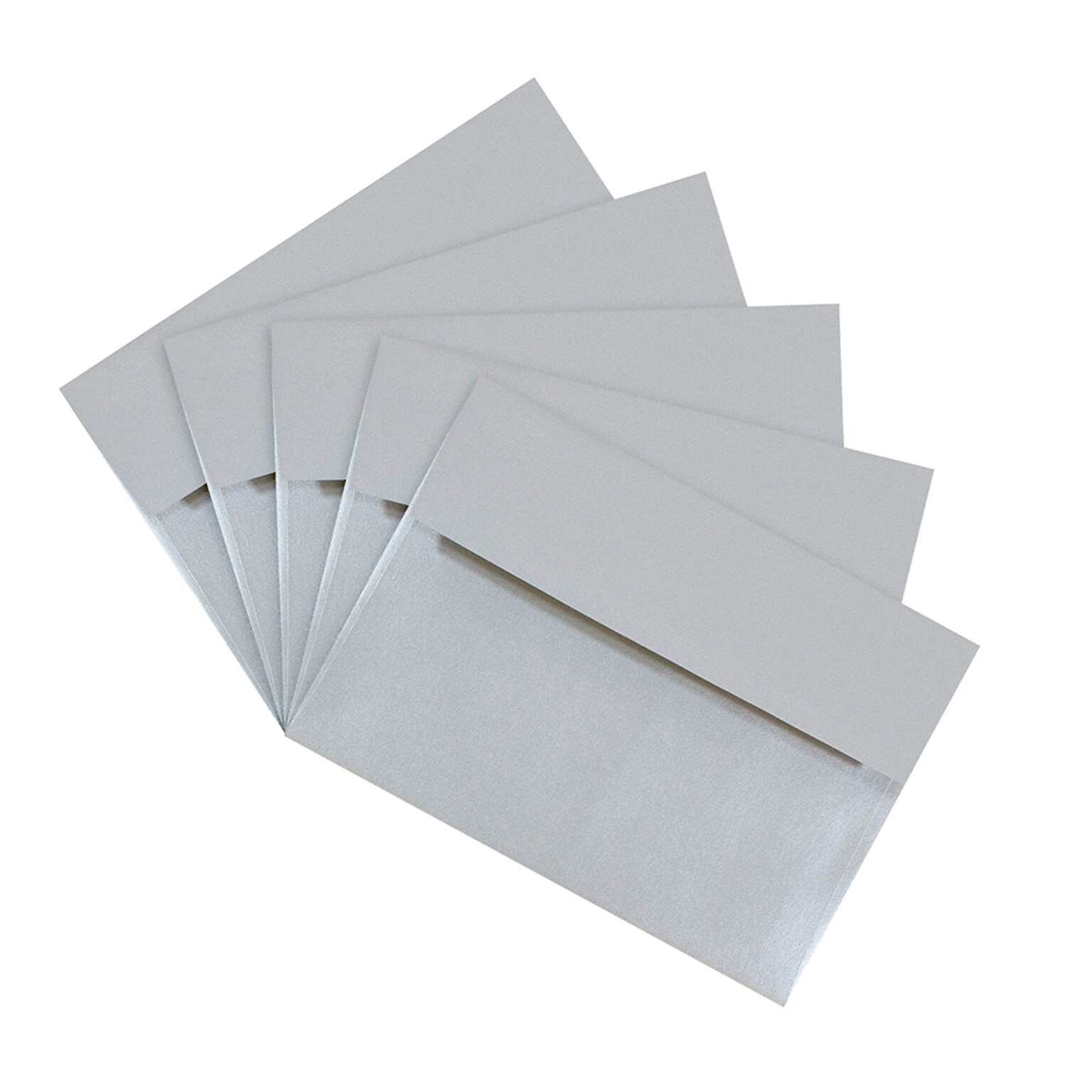 JAM Paper A7 Metallic Invitation Envelopes, 5.25 x 7.25, Stardream Silver, 75/Pack