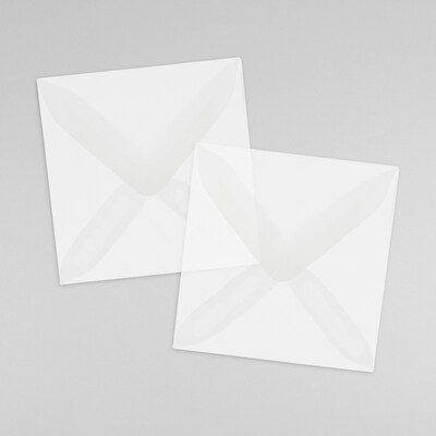 JAM Paper 3.125 x 3.125 Square Translucent Vellum Invitation Envelopes, Clear, 25/Pack (2851291)