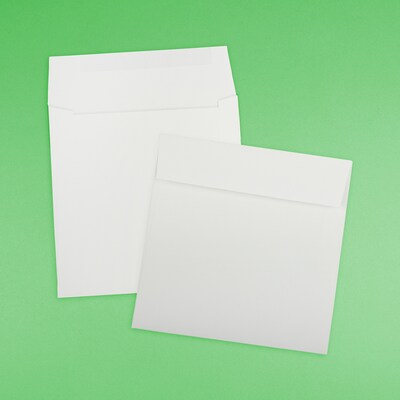 JAM Paper 8.5 x 8.5 Square Strathmore Invitation Envelopes, Bright White Wove, 25/Pack (900858534)