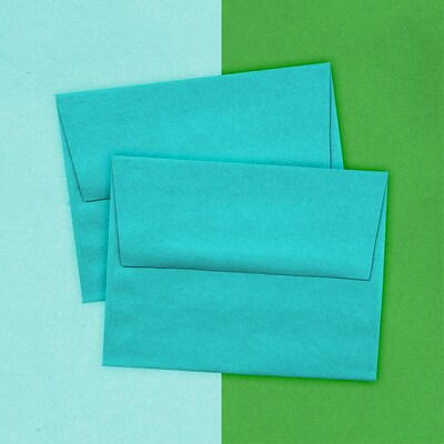 JAM Paper A2 Colored Invitation Envelopes, 4.375 x 5.75, Sea Blue Recycled, 25/Pack (70207)