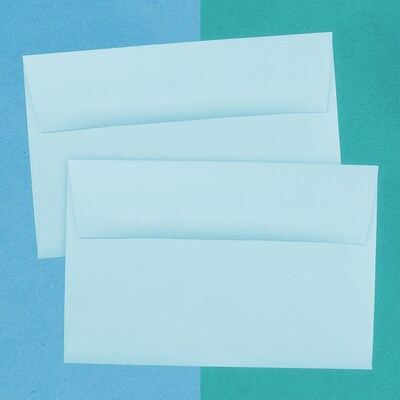 JAM Paper® A9 Invitation Envelopes, 5.75 x 8.75, Baby Blue, 25/Pack (155699)