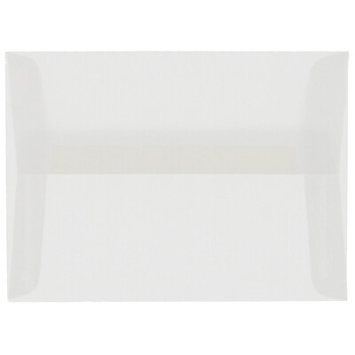 JAM Paper A6 Translucent Vellum Invitation Envelopes, 4.75 x 6.5, Clear, 25/Pack (13756)