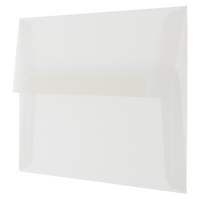 JAM Paper A6 Translucent Vellum Invitation Envelopes, 4.75 x 6.5, Clear, 25/Pack (13756)