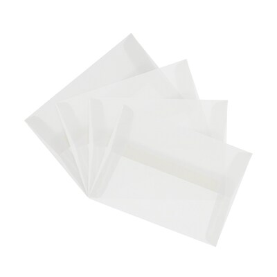 JAM Paper A6 Translucent Vellum Invitation Envelopes, 4.75 x 6.5, Clear, 25/Pack (13756)