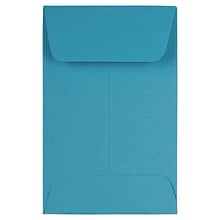 JAM Paper #1 Coin Business Colored Envelopes, 2.25 x 3.5, Blue Recycled, 25/Pack (352727818)