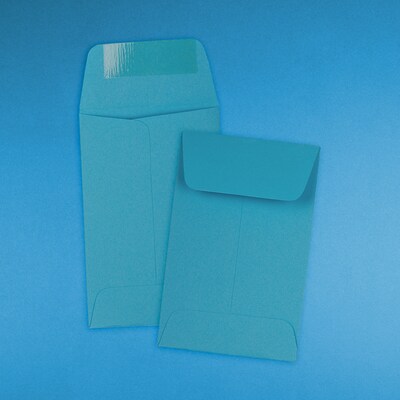 JAM Paper #1 Coin Business Colored Envelopes, 2.25 x 3.5, Blue Recycled, 25/Pack (352727818)